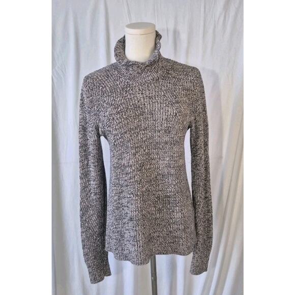 Joie Gray Heathered Thick Knit Turtleneck Sweater XS Cotton Cashmere - Picture 1 of 6
